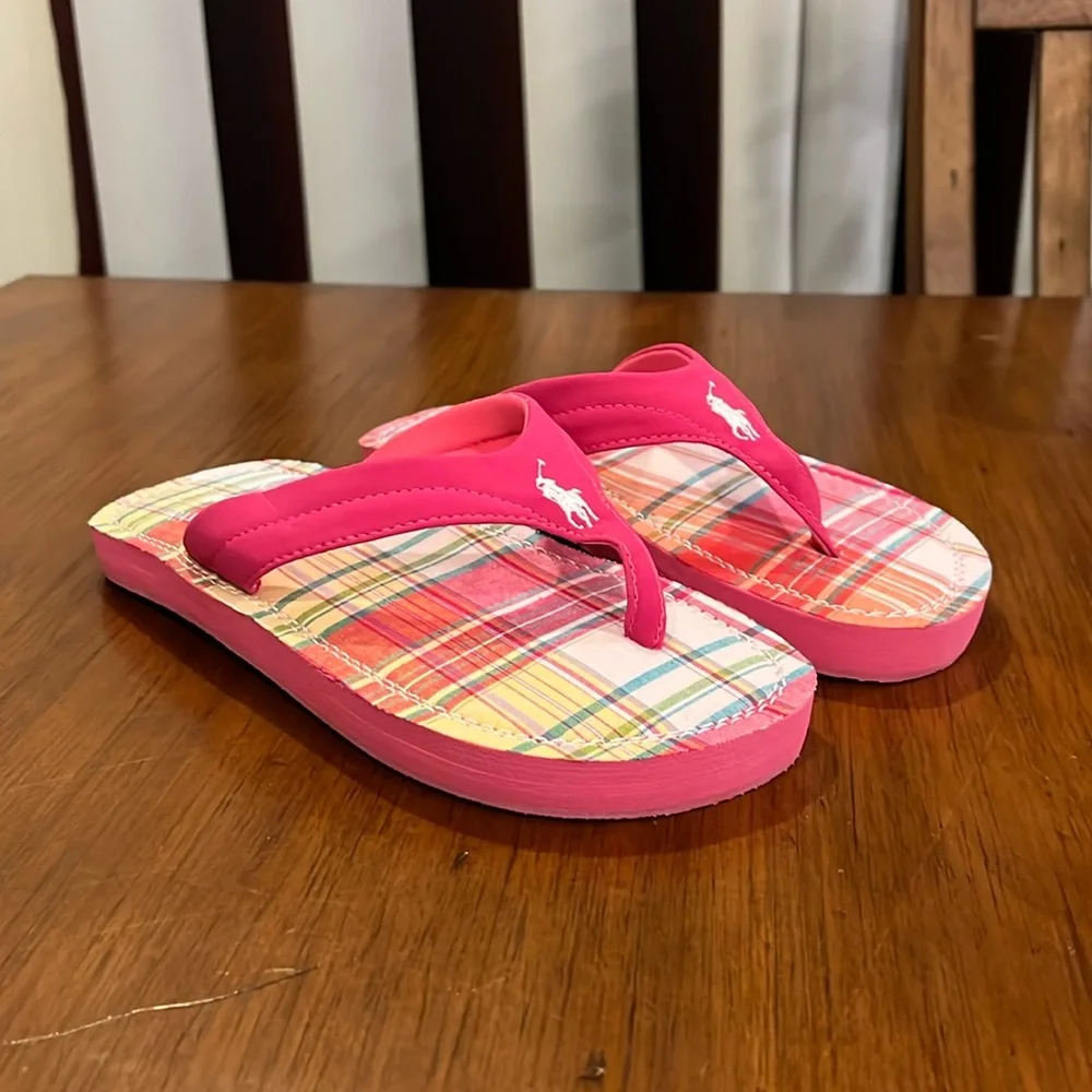 Polo Ralph Lauren Terrence Flip Flops Sandals Shoes Thongs new Youth Girls sizes